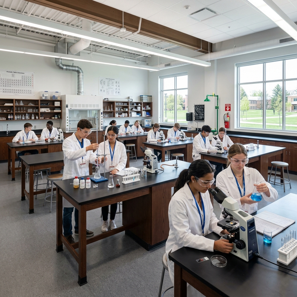 Well-equipped physics & chemistry labs